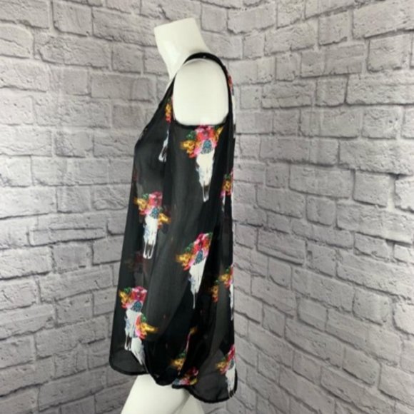 SHOW ME YOUR MUMU PEEKABOO TUNIC BULL SHEER BLOUSE - Picture 5 of 7